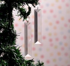 Crystal Quartz Clear Adorable Glass Christmas Ornaments in Set of 20